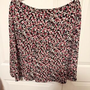 Liz Claiborne Black Skirt with Pink and White Micro Print